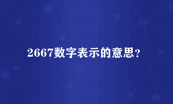 2667数字表示的意思？