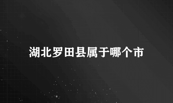 湖北罗田县属于哪个市