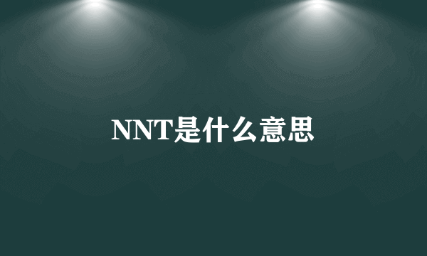 NNT是什么意思