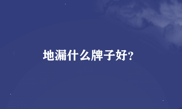 地漏什么牌子好？