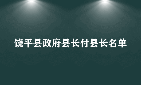 饶平县政府县长付县长名单