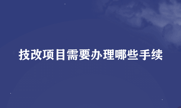 技改项目需要办理哪些手续