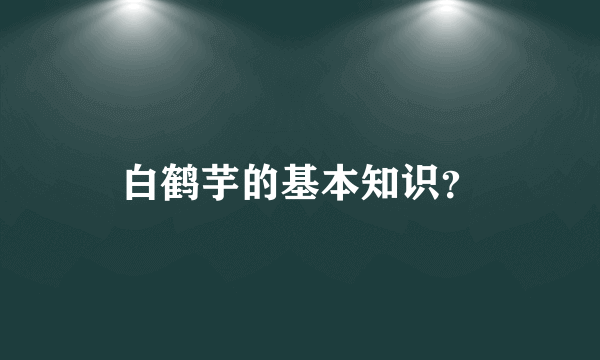 白鹤芋的基本知识？