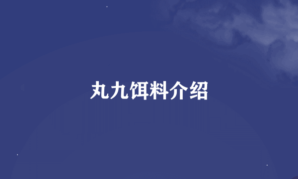 丸九饵料介绍