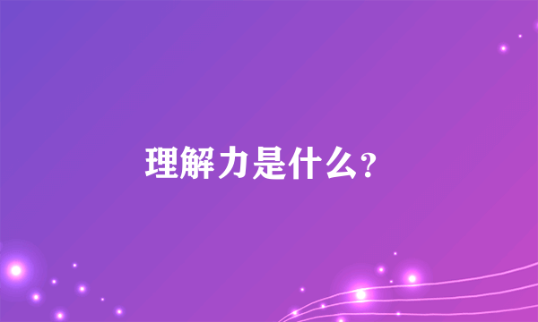 理解力是什么？