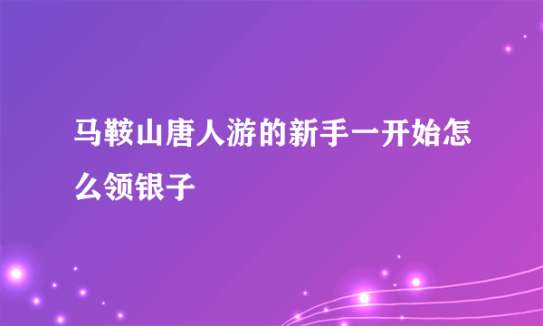 马鞍山唐人游的新手一开始怎么领银子