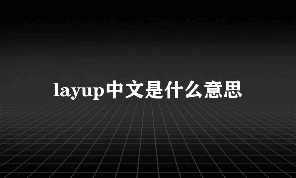 layup中文是什么意思