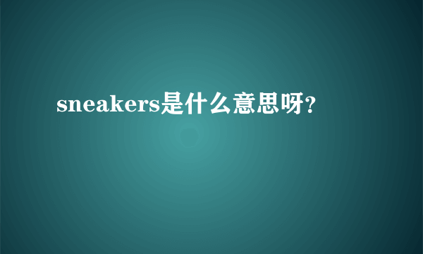 sneakers是什么意思呀？