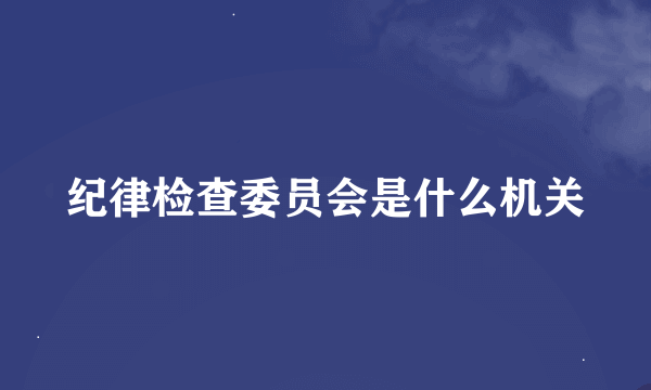 纪律检查委员会是什么机关