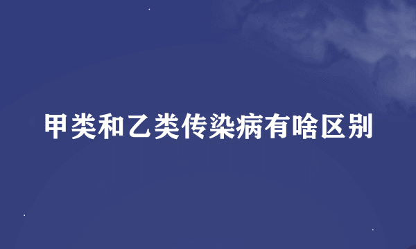 甲类和乙类传染病有啥区别