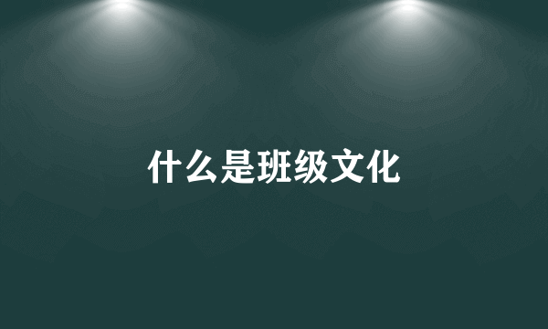 什么是班级文化