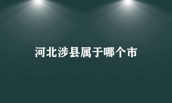 河北涉县属于哪个市