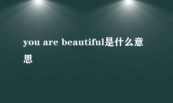 you are beautiful是什么意思