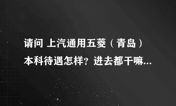 请问 上汽通用五菱（青岛）本科待遇怎样？进去都干嘛？？求真实情况……谢谢了……