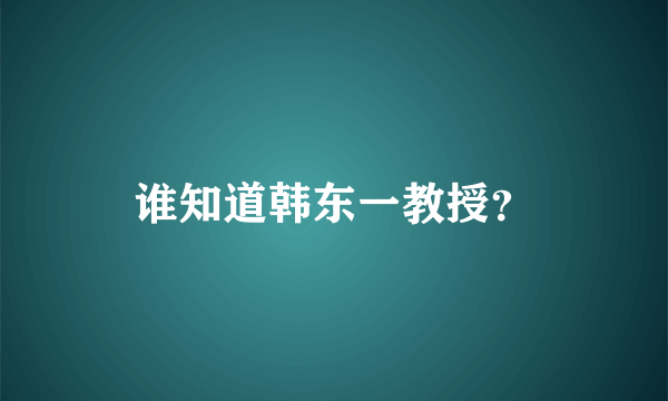 谁知道韩东一教授？