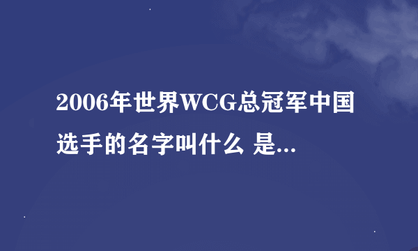 2006年世界WCG总冠军中国选手的名字叫什么 是李晓峰么？