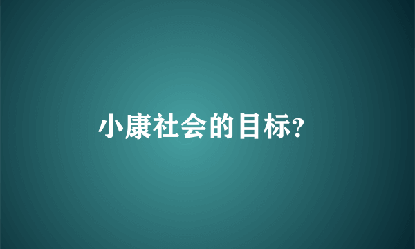 小康社会的目标？