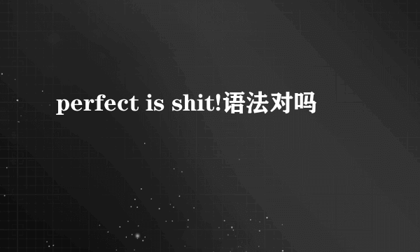 perfect is shit!语法对吗