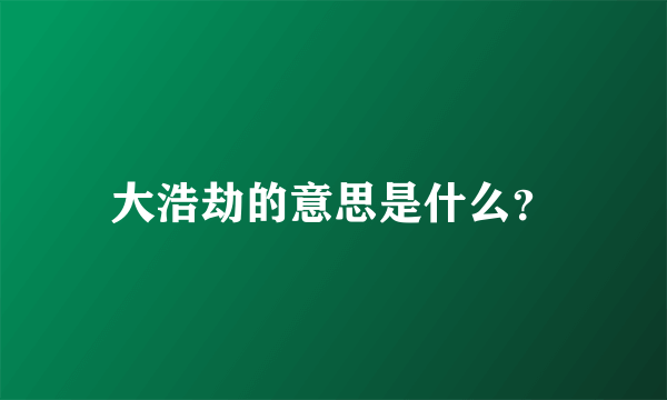 大浩劫的意思是什么？