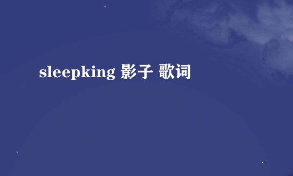 sleepking 影子 歌词