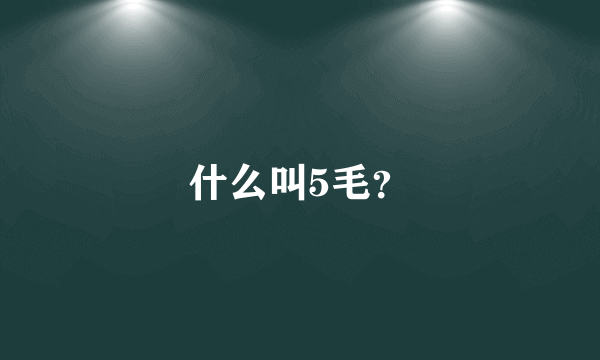 什么叫5毛？