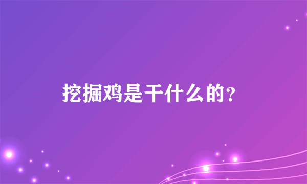 挖掘鸡是干什么的？