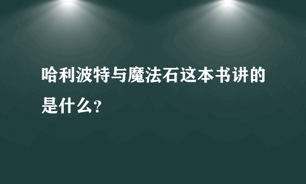 哈利波特与魔法石这本书讲的是什么？