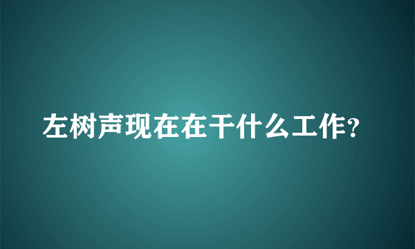 左树声现在在干什么工作？