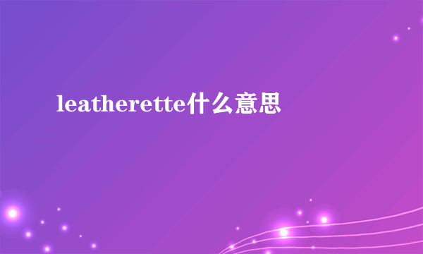 leatherette什么意思