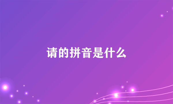 请的拼音是什么