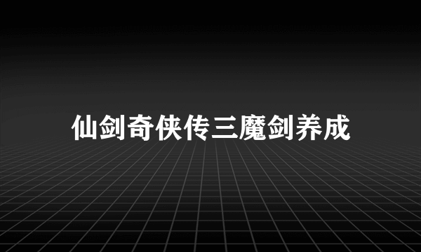 仙剑奇侠传三魔剑养成