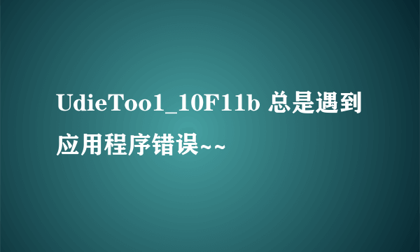 UdieToo1_10F11b 总是遇到应用程序错误~~