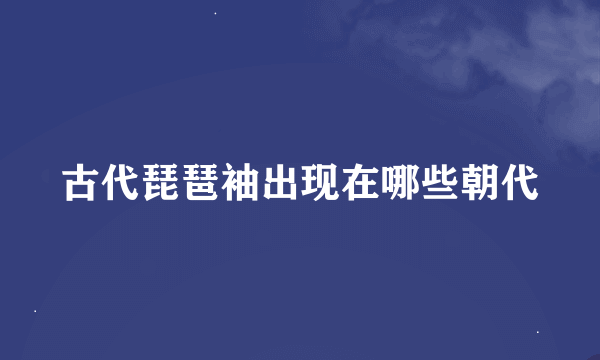 古代琵琶袖出现在哪些朝代