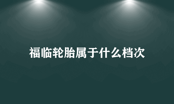 福临轮胎属于什么档次