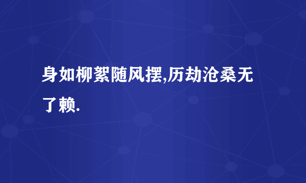 身如柳絮随风摆,历劫沧桑无了赖.