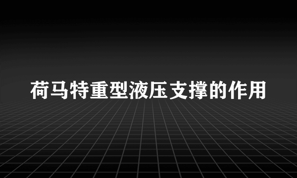 荷马特重型液压支撑的作用