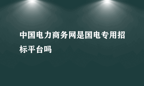 中国电力商务网是国电专用招标平台吗