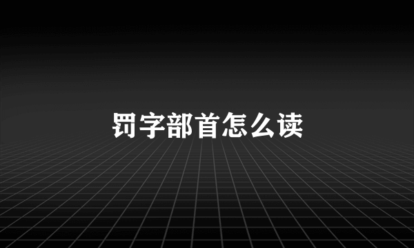 罚字部首怎么读