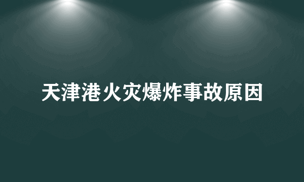 天津港火灾爆炸事故原因