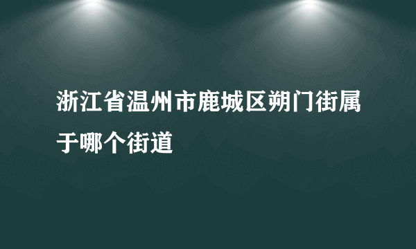 浙江省温州市鹿城区朔门街属于哪个街道