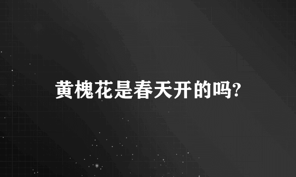 黄槐花是春天开的吗?