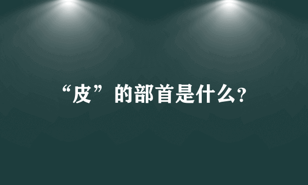 “皮”的部首是什么？