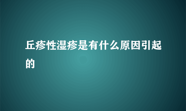 丘疹性湿疹是有什么原因引起的