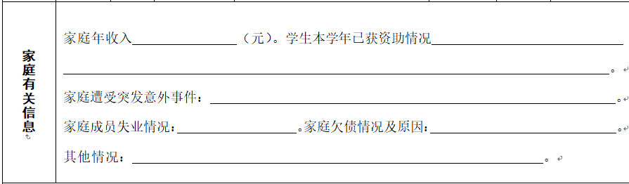 家庭经济困难调查表填 家庭经济情况怎么填