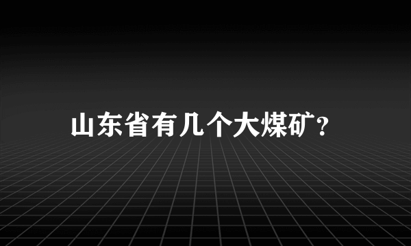 山东省有几个大煤矿？