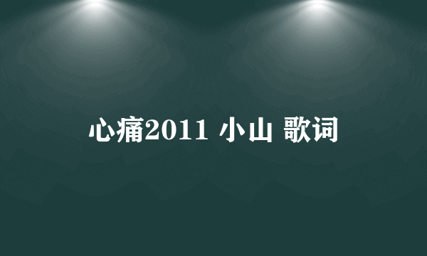 心痛2011 小山 歌词