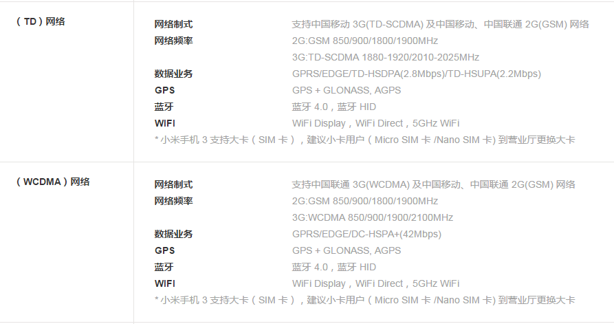 小米3移动版能不能支持4G