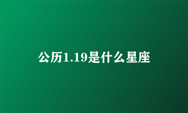 公历1.19是什么星座