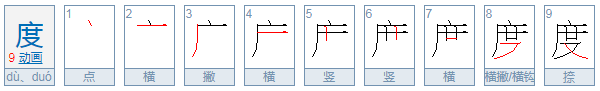 度字笔顺怎么写