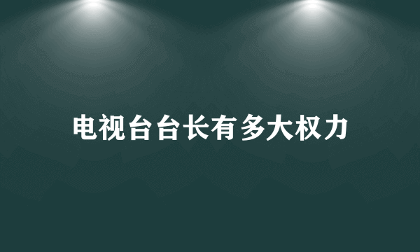 电视台台长有多大权力